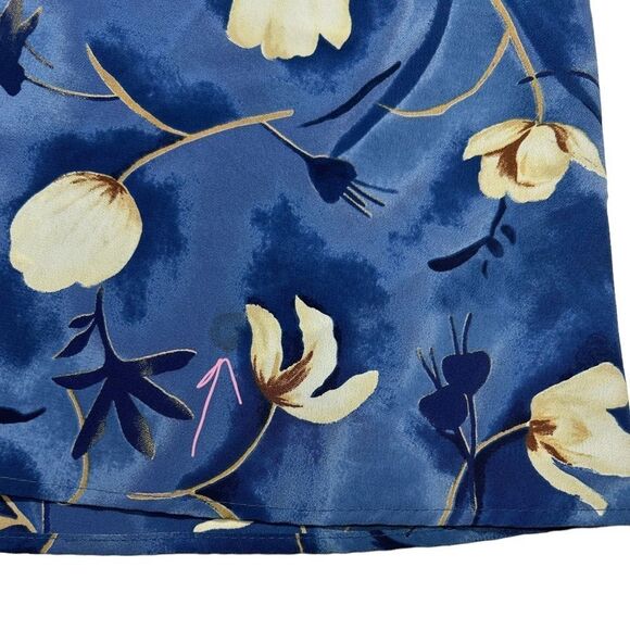 Vintage Byer Studio Sleeveless Floral Blue Maxi Dress Yellow Flowers Crewneck - Picture 11 of 11